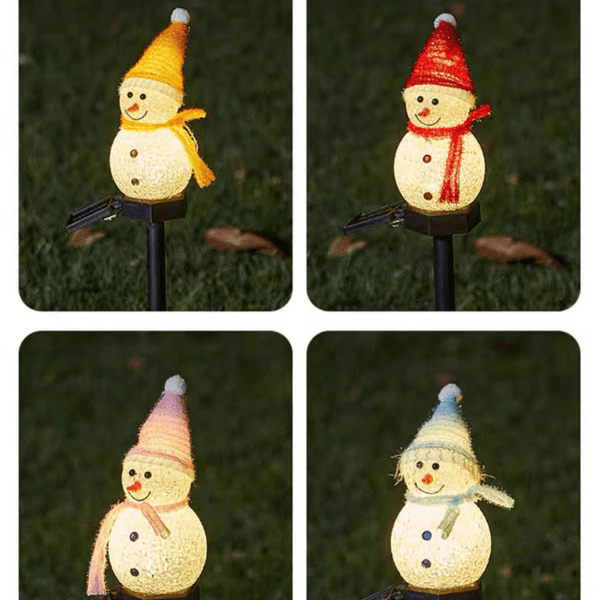 Bonhomme de Neige Lumineux Noel Lampe Jardin Eclairage Lumière Spot Deco