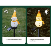 Bonhomme de Neige Lumineux Noel Lampe Jardin Eclairage Lumière Spot Deco
